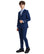 Person wearing a blue suit on a white background