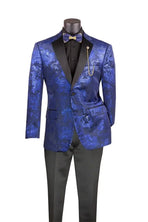 Men's Modern Fit Foil Paisley Velvet Blazer M & R Clothing