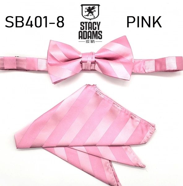 Stacy Adams Stripe Wedding Bow Tie Set