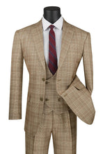 3-PC Plaid With Low Cut DB Vest M & R Clothing