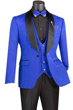Men's Paisley Print 3-Piece Tuxedo Set M & R Clothing