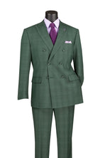 Double Breast Subtle Glen Plaid Suit M & R Clothing
