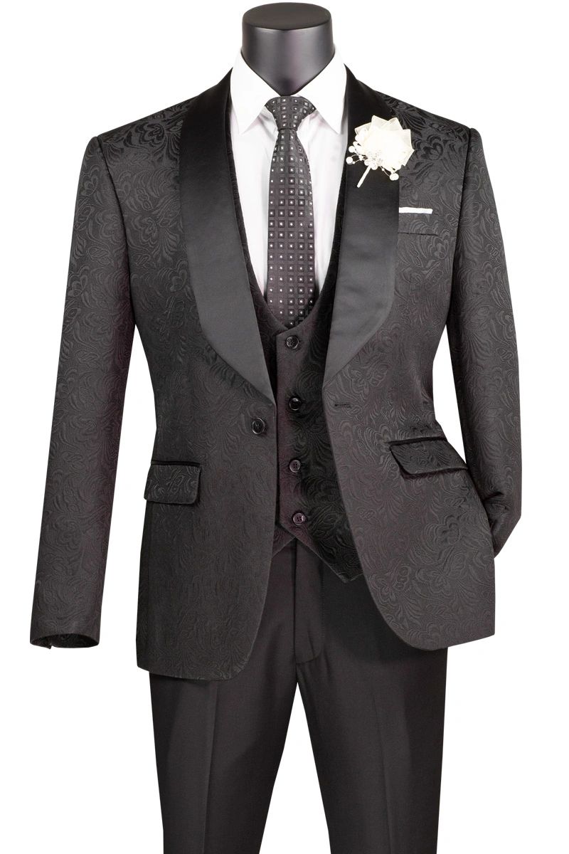 Men's Paisley Print 3-Piece Tuxedo Set