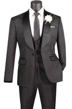 Men's Paisley Print 3-Piece Tuxedo Set M & R Clothing