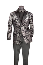 Men's Modern Fit Foil Paisley Velvet Blazer M & R Clothing