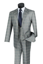 3-PC Plaid With Low Cut DB Vest M & R Clothing