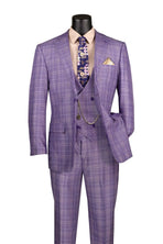 3-PC Plaid With Low Cut DB Vest M & R Clothing