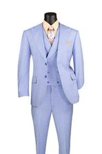 Modern Fit Texture Double Breast Vested Suit M & R Clothing