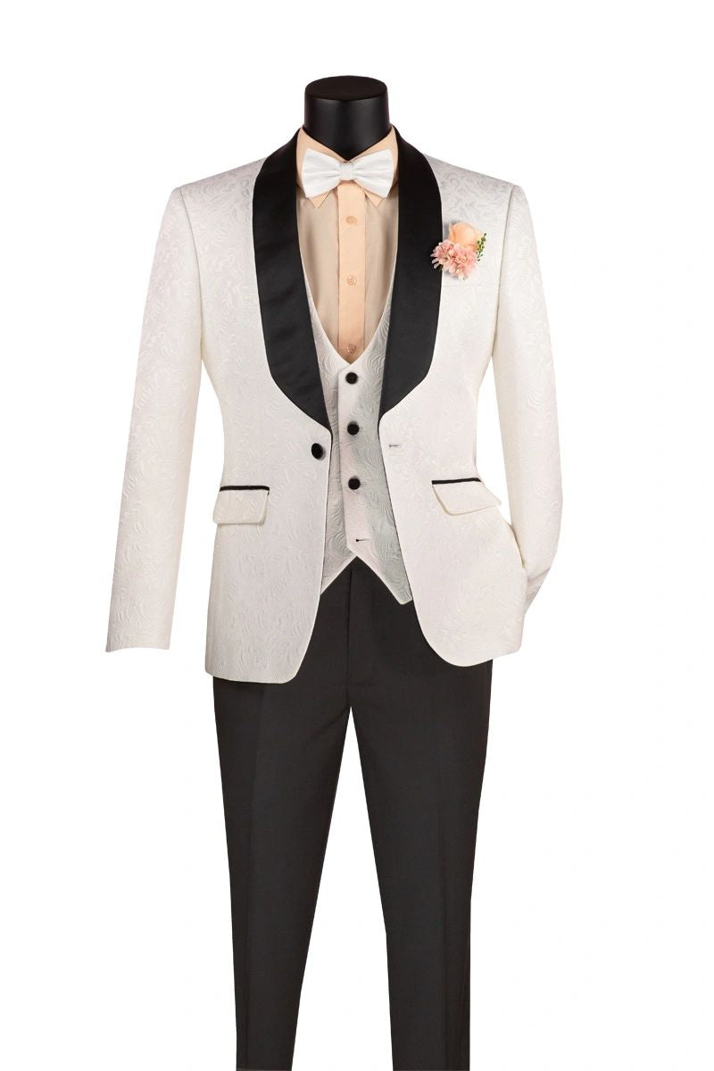 Men's Paisley Print 3-Piece Tuxedo Set