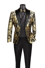 Men's Modern Fit Paisley Foil 3-Piece Tuxedo M & R Clothing