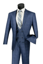 3-PC Plaid With Low Cut DB Vest M & R Clothing