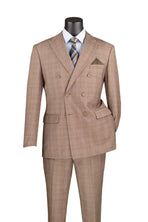 Double Breast Subtle Glen Plaid Suit M & R Clothing