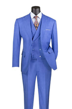 Modern Fit Texture Double Breast Vested Suit M & R Clothing