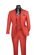 Modern Fit Texture Double Breast Vested Suit M & R Clothing