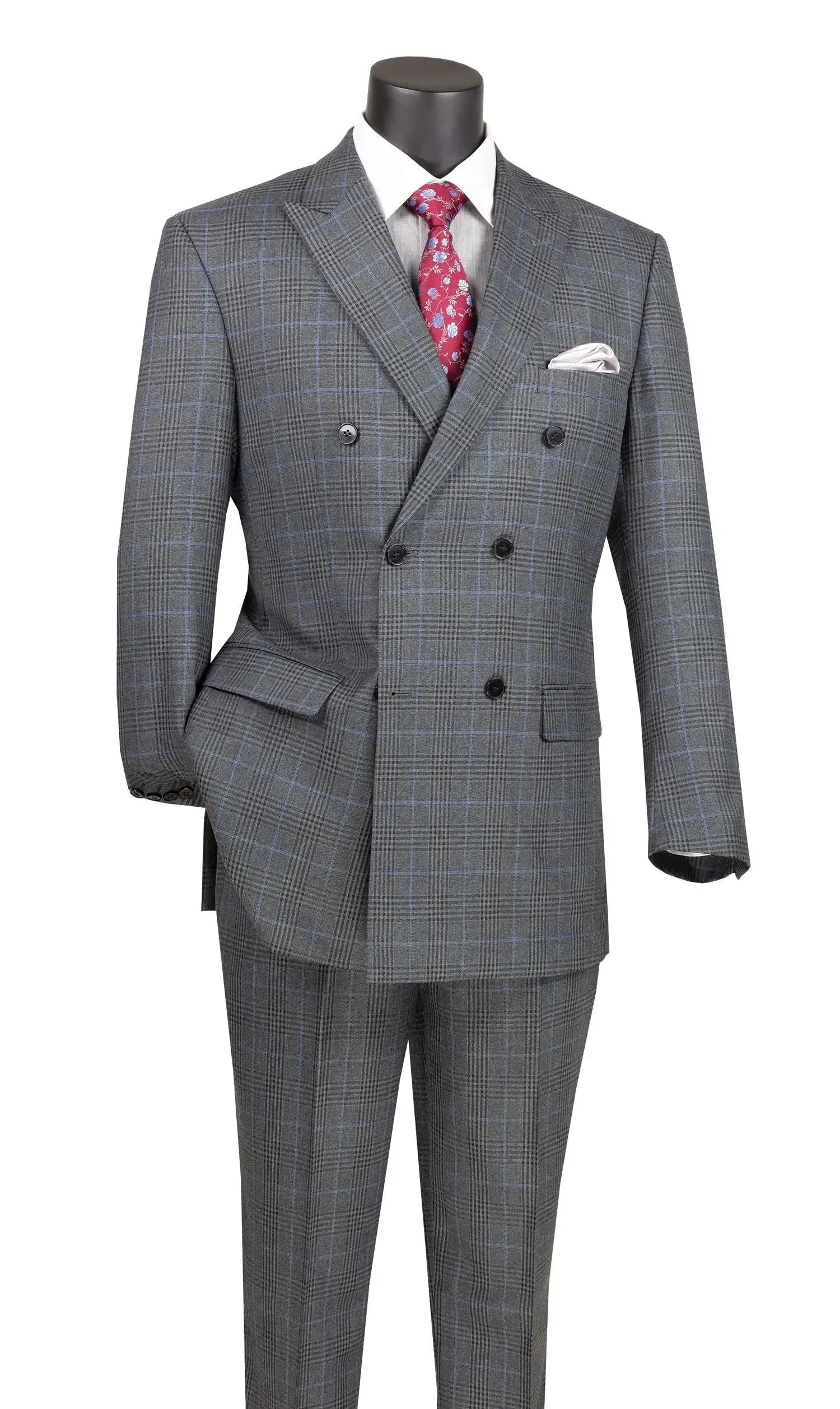 Double Breast Glen Plaid Suit M & R Clothing