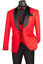 Men's Paisley Print 3-Piece Tuxedo Set M & R Clothing