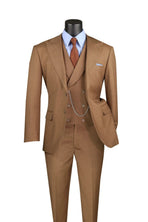 Modern Fit Texture Double Breast Vested Suit M & R Clothing