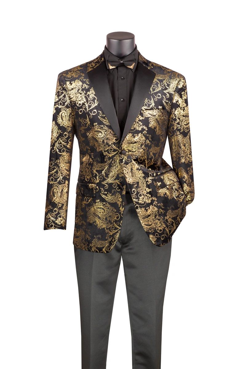 Men's Modern Foil Paisley Blazer