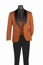 Men's Paisley Print 3-Piece Tuxedo Set M & R Clothing