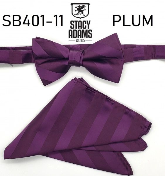 Stacy Adams Stripe Wedding Bow Tie Set
