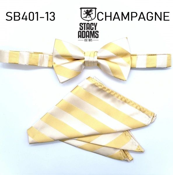Stacy Adams Stripe Wedding Bow Tie Set