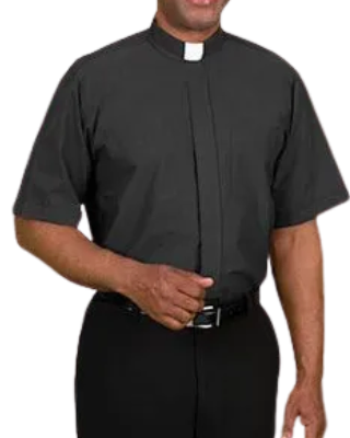 Short Sleeve Men's Tab Clergy Shirt