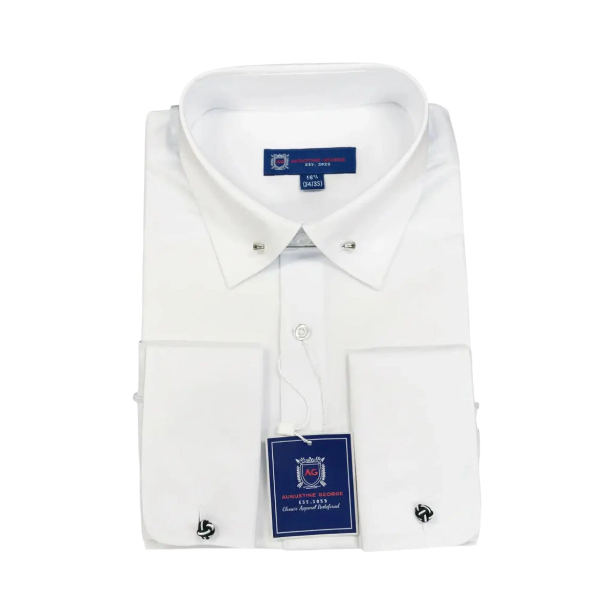 Men's Pin Collar French Cuff Dress Shirt Augustino  M & R Clothing mens-dress-shirts