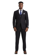 Men's Stacy Adams Hybrid-Fit 3pc Notch Lapel Suit Set, Jacket Vest and Pants Stacy Adams  M & R Clothing Mens-Suits
