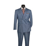 Regular Fit Sharkskin Double Breasted with Pick Stitch Lapel M & R Clothing  M & R Clothing Mens-Suits