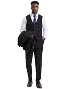 Men's Stacy Adams Hybrid-Fit 3pc Notch Lapel Suit Set, Jacket Vest and Pants Stacy Adams  M & R Clothing Mens-Suits