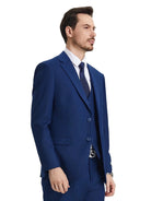 Men's Stacy Adams Hybrid-Fit 3pc Notch Lapel Suit Set, Jacket Vest and Pants Stacy Adams  M & R Clothing Mens-Suits