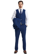 Men's Stacy Adams Hybrid-Fit 3pc Notch Lapel Suit Set, Jacket Vest and Pants Stacy Adams  M & R Clothing Mens-Suits