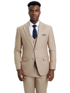 Men's Stacy Adams Hybrid-Fit 3pc Notch Lapel Suit Set, Jacket Vest and Pants Stacy Adams  M & R Clothing Mens-Suits