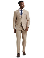 Men's Stacy Adams Hybrid-Fit 3pc Notch Lapel Suit Set, Jacket Vest and Pants Stacy Adams  M & R Clothing Mens-Suits