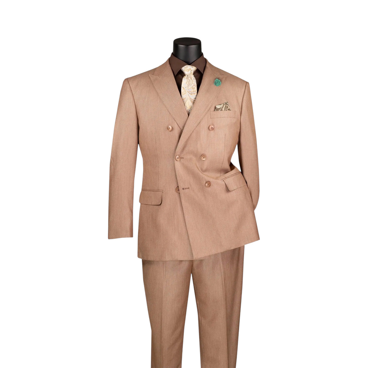 Regular Fit Sharkskin Double Breasted with Pick Stitch Lapel M & R Clothing  M & R Clothing Mens-Suits