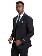 Men's Stacy Adams Hybrid-Fit 3pc Notch Lapel Suit Set, Jacket Vest and Pants Stacy Adams  M & R Clothing Mens-Suits