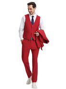 Men's Stacy Adams Hybrid-Fit 3pc Notch Lapel Suit Set, Jacket Vest and Pants Stacy Adams  M & R Clothing Mens-Suits