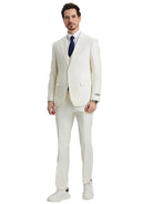 Men's Stacy Adams Hybrid-Fit 3pc Notch Lapel Suit Set, Jacket Vest and Pants Stacy Adams  M & R Clothing Mens-Suits