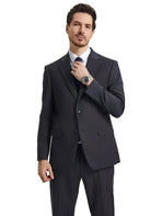 Men's Stacy Adams Hybrid-Fit 3pc Notch Lapel Suit Set, Jacket Vest and Pants Stacy Adams  M & R Clothing Mens-Suits