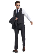 Men's Stacy Adams Hybrid-Fit 3pc Notch Lapel Suit Set, Jacket Vest and Pants Stacy Adams  M & R Clothing Mens-Suits