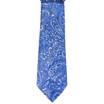 M & R Clothing Augustino blue paisley woven tie with intricate floral patterns for formal events