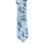 M & R Clothing Augustino tie featuring a light blue and teal woven floral and geometric leaf pattern on fabric.