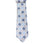 M & R Clothing Augustino tie featuring a light blue, cream, and navy geometric houndstooth and diamond pattern