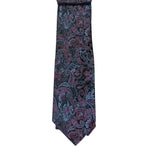 M & R Clothing Augustino paisley tie in black with red and blue floral patterns made from a woven fabric blend