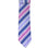 M & R Clothing Augustino striped tie and pocket square set in vibrant purple, blue, and pink woven fabric.