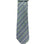 M & R Clothing Augustino striped tie in grey and green with geometric patterns and woven viscose blend fabric