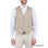 M & R Clothing beige single-breasted suit vest worn over a white dress shirt for a formal tailored look