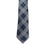 M & R Clothing Augustino blue and white plaid woven necktie for formal business or wedding attire