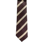 M & R Clothing Augustino brown and tan striped tie and pocket square set in premium woven fabric