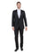 M & R Clothing Bryan Michaels black tuxedo with satin peak lapel worn by a smiling man in a white dress shirt